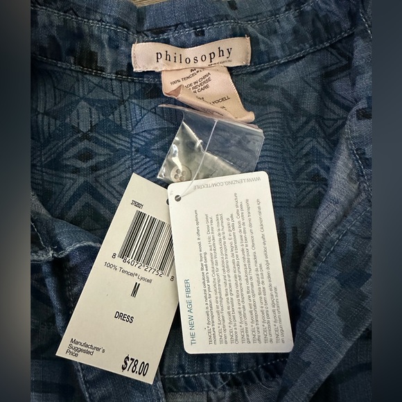 NWT Philosophy Tunic Shirt Dress Tencel Aztec - Picture 4 of 4